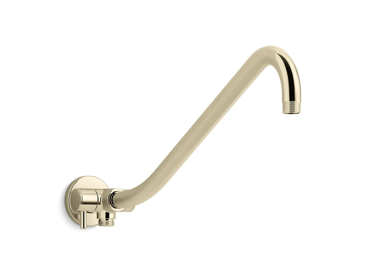 KOHLER K-76336-AF Gooseneck Rainhead Arm With 3-Way Diverter - Vibrant French Gold
