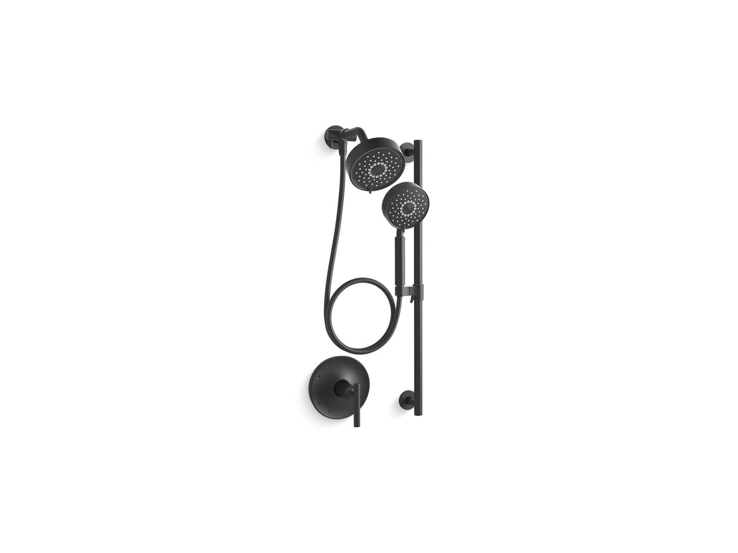 KOHLER K-22181-BL Purist Showering Kit, 2.5 Gpm In Matte Black