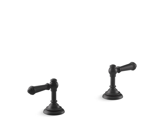 KOHLER K-T98071-4-BL Artifacts Deck-Mount Bath Faucet Handle Trim With Lever Design In Matte Black