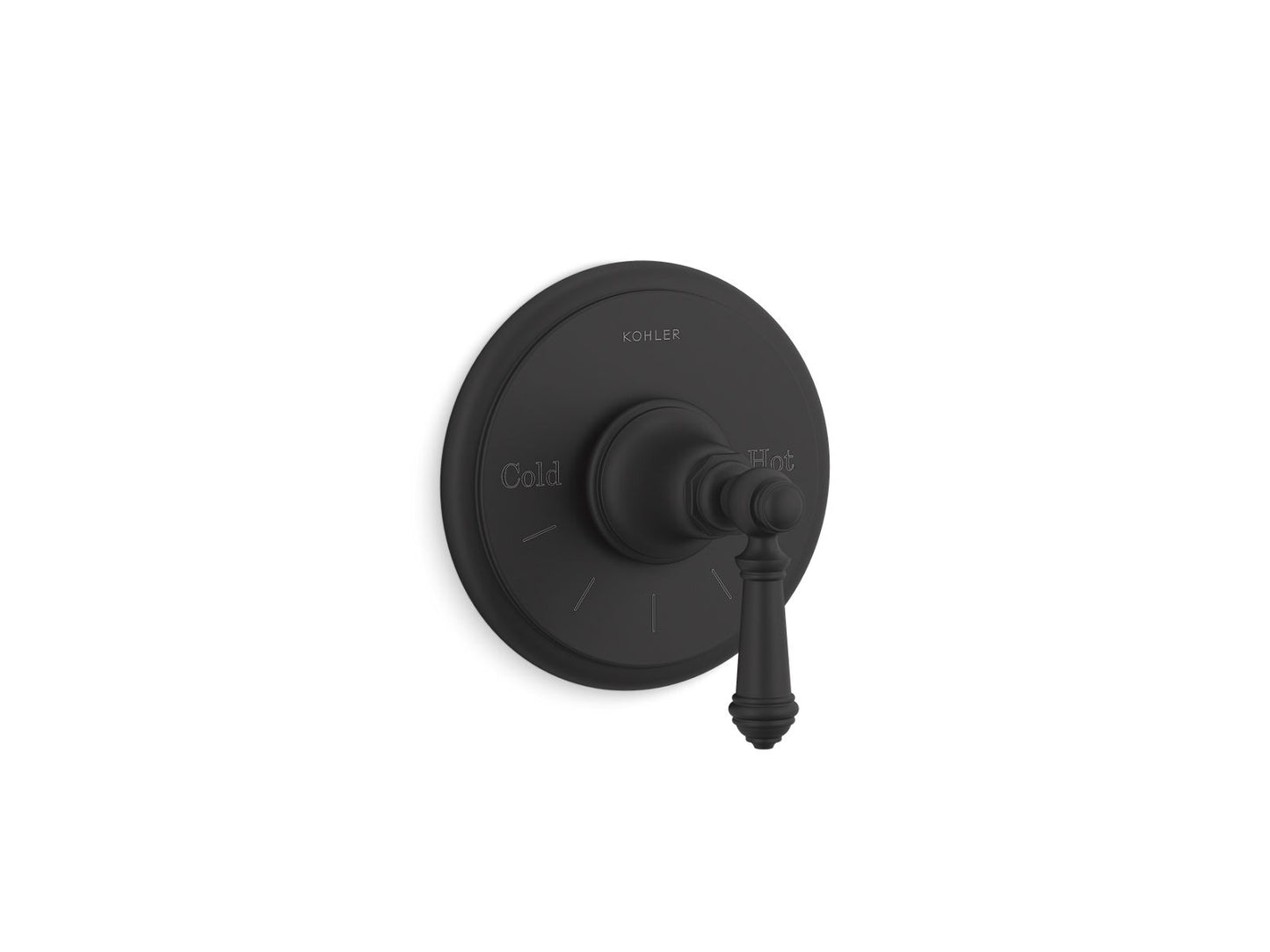 KOHLER K-T72769-4-BL Artifacts Mastershower Temperature Control Valve Trim With Lever Handle In Matte Black