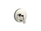 KOHLER K-T73117-4-SN Composed Rite-Temp Valve Trim With Push-Button Diverter And Lever Handle - Vibrant Polished Nickel