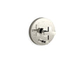 KOHLER K-T73117-3-SN Composed Rite-Temp Valve Trim With Push-Button Diverter And Cross Handle - Vibrant Polished Nickel