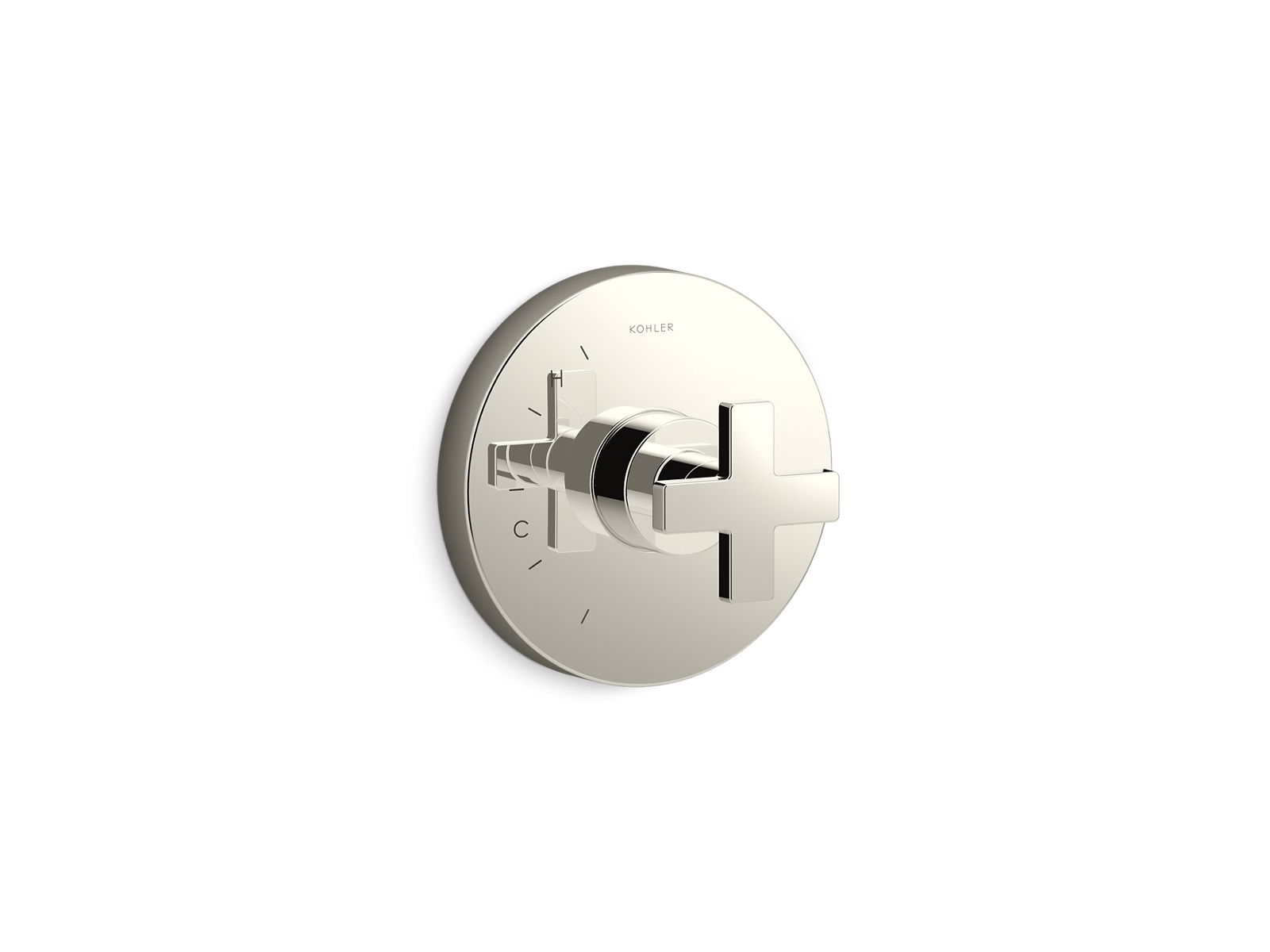 KOHLER K-TS73115-3-SN Composed Rite-Temp Valve Trim With Cross Handle - Vibrant Polished Nickel