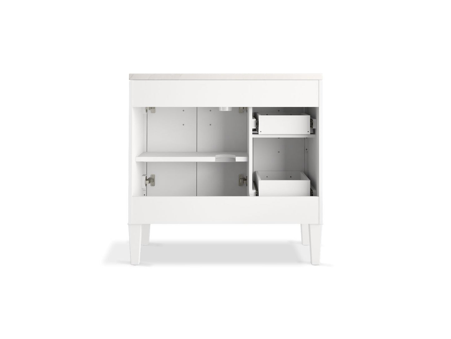 KOHLER K-33545-ASB-0 Southerk 36" bathroom vanity cabinet with sink and quartz top - White