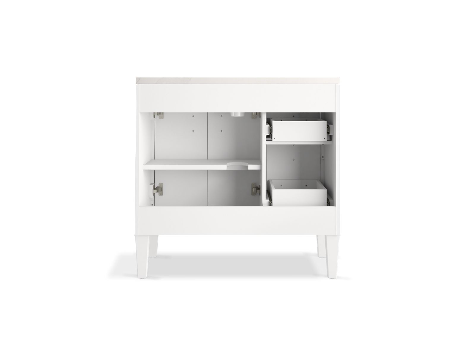KOHLER K-33545-ASB-0 Southerk 36" Bathroom Vanity Cabinet With Sink And Quartz Top - White