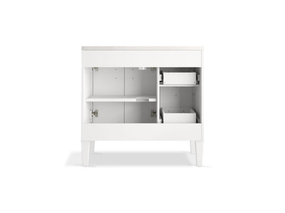 KOHLER K-33545-ASB-0 Southerk 36" bathroom vanity cabinet with sink and quartz top - White