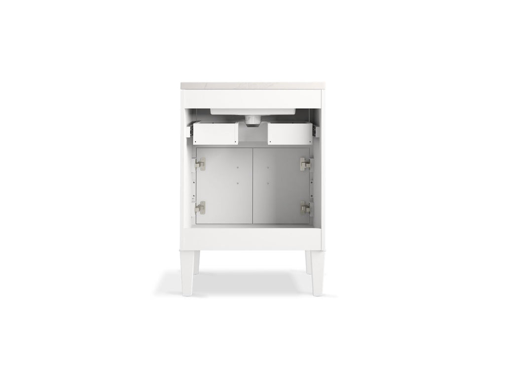 KOHLER K-33543-ASB-0 Southerk 24" Bathroom Vanity Cabinet With Sink And Quartz Top - White