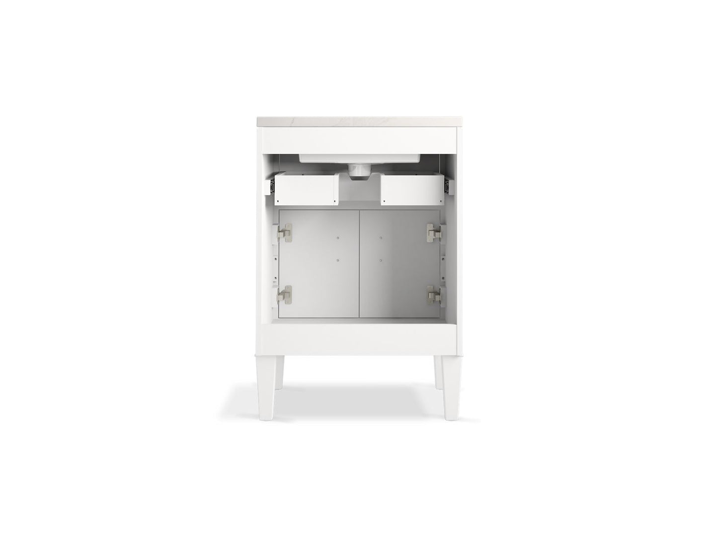 KOHLER K-33543-ASB-0 Southerk 24" bathroom vanity cabinet with sink and quartz top - White