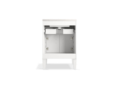 KOHLER K-33543-ASB-0 Southerk 24" bathroom vanity cabinet with sink and quartz top - White