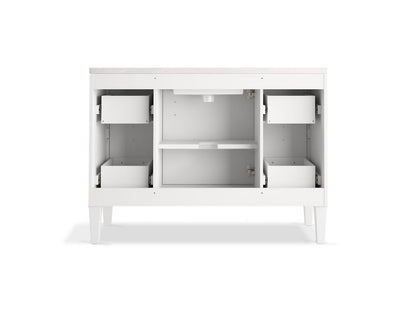 KOHLER K-33546-ASB-0 Southerk 48" bathroom vanity cabinet with sink and quartz top - White