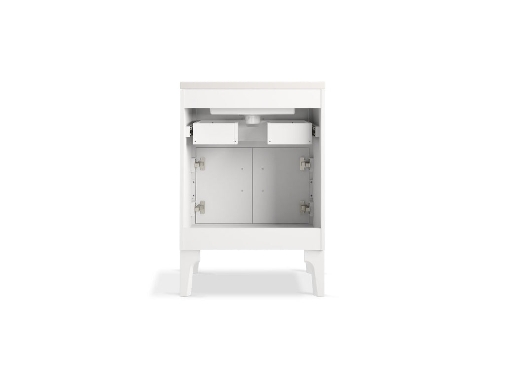 KOHLER K-33551-ASB-0 Seer 24" Bathroom Vanity Cabinet With Sink And Quartz Top - White
