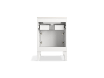 KOHLER K-33551-ASB-1WT Seer 24" bathroom vanity cabinet with sink and quartz top - Mohair Grey