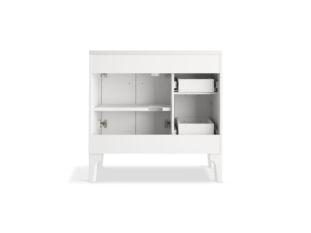 KOHLER K-33553-ASB-0 Seer 36" Bathroom Vanity Cabinet With Sink And Quartz Top - White