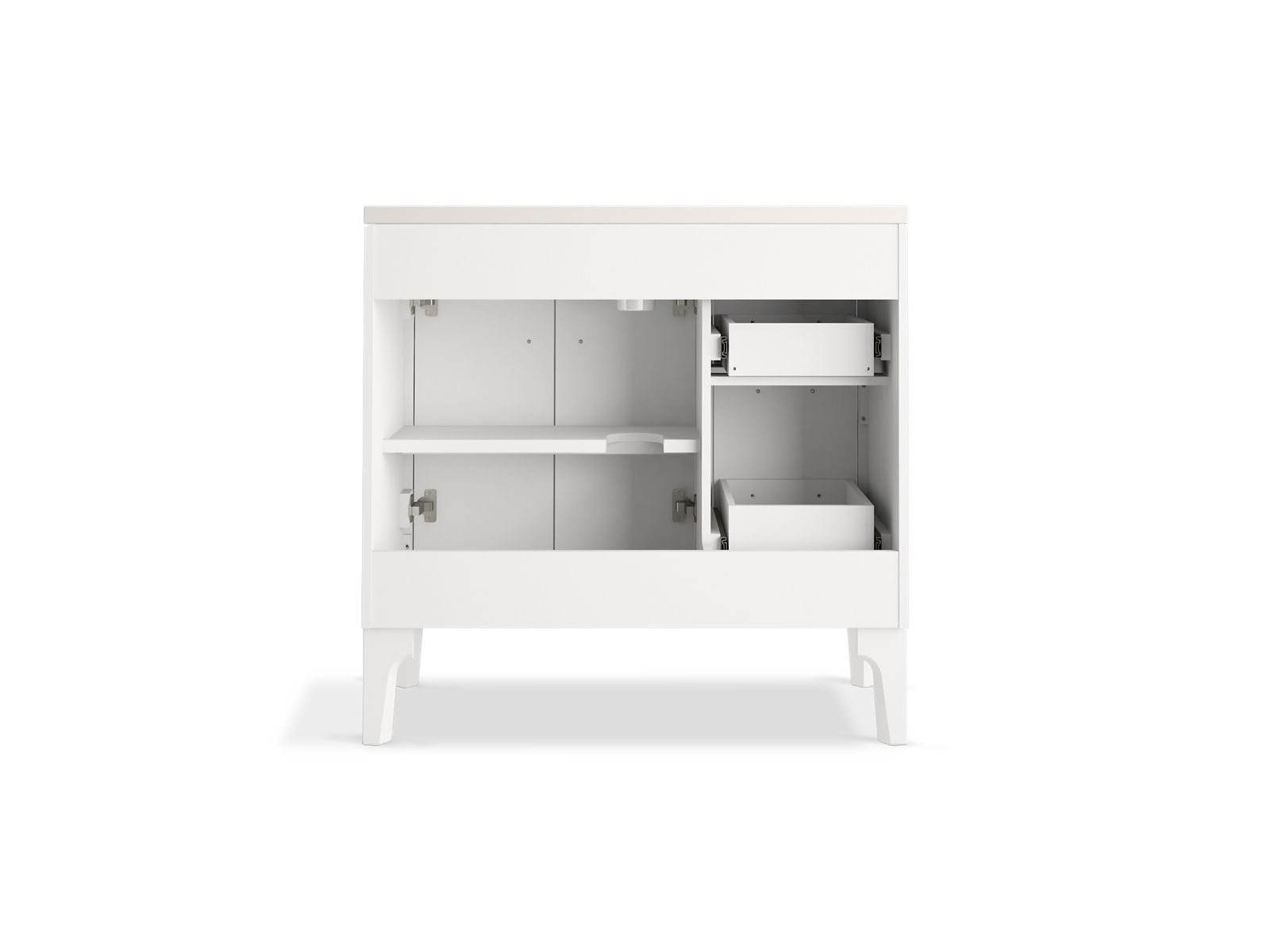KOHLER K-33553-ASB-0 Seer 36" Bathroom Vanity Cabinet With Sink And Quartz Top - White