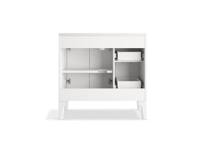 KOHLER K-33553-ASB-0 Seer 36" bathroom vanity cabinet with sink and quartz top - White