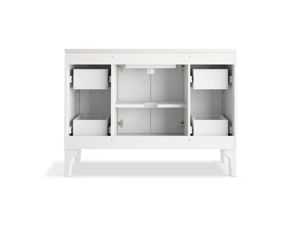 KOHLER K-33554-ASB-1WT Seer 48" Bathroom Vanity Cabinet With Sink And Quartz Top - Mohair Grey