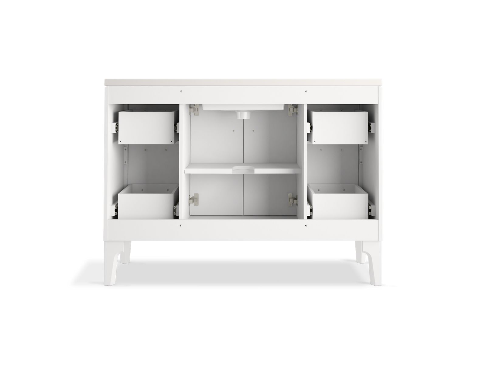 KOHLER K-33554-ASB-1WT Seer 48" Bathroom Vanity Cabinet With Sink And Quartz Top - Mohair Grey