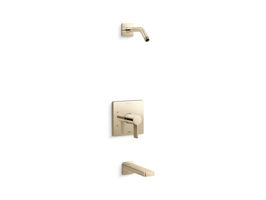 KOHLER K-TLS23502-4-AF Parallel Rite-Temp Bath And Shower Trim Kit, Without Showerhead In Vibrant French Gold