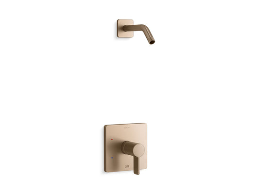 KOHLER K-TLS23503-4-BV Parallel Rite-Temp Shower Trim Kit, Without Showerhead In Vibrant Brushed Bronze