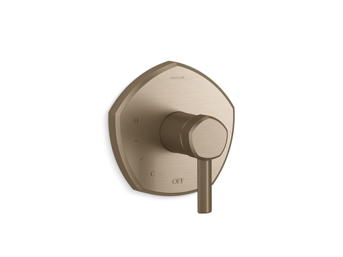 KOHLER K-TS27043-4-BV Occasion Rite-Temp Valve Trim With Lever Handle - Vibrant Brushed Bronze