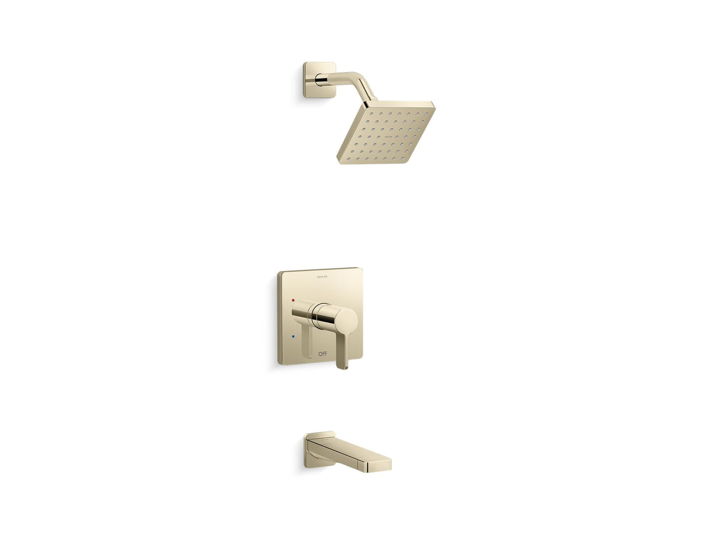 KOHLER K-TS23502-4-AF Parallel Rite-Temp Bath And Shower Trim Kit, 2.5 Gpm In Vibrant French Gold