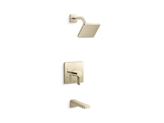 KOHLER K-TS23502-4-AF Parallel Rite-Temp bath and shower trim kit, 2.5 gpm - Vibrant French Gold