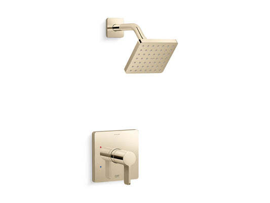 KOHLER K-TS23503-4-AF Parallel Rite-Temp Shower Trim Kit With Lever Handle, 2.5 Gpm In Vibrant French Gold