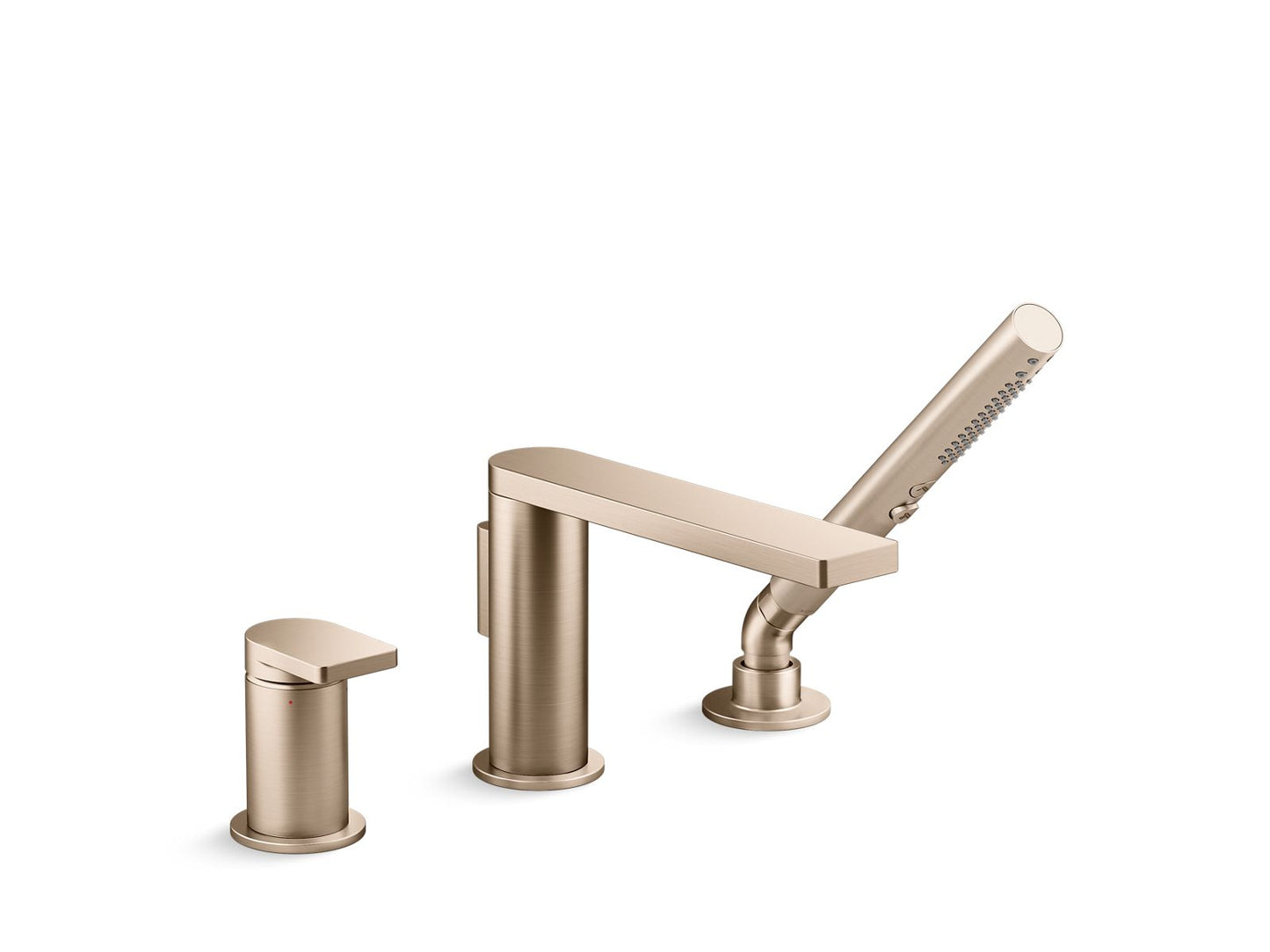 KOHLER K-73078-4-BV Composed Deck-Mount Bath Faucet With Handshower In Vibrant Brushed Bronze