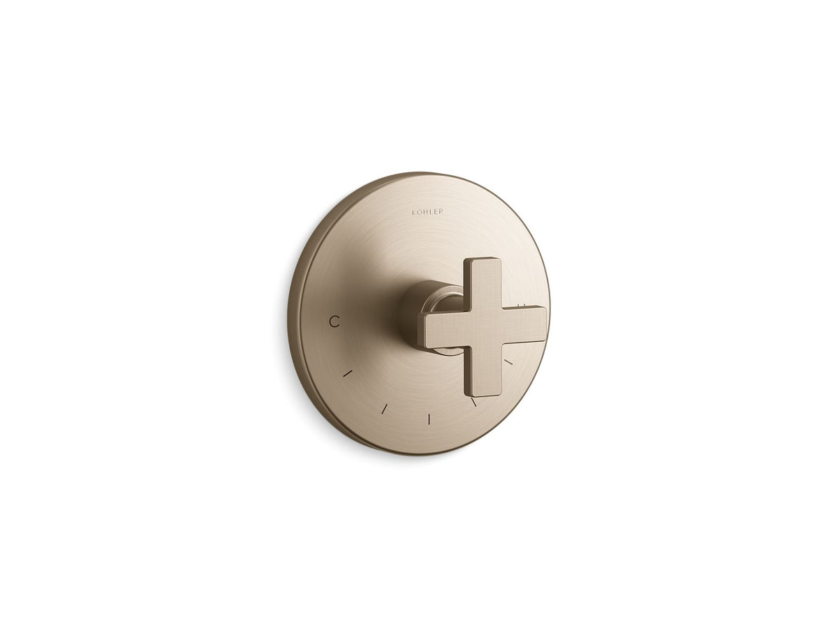 KOHLER K-T73133-3-BV Composed Mastershower Temperature Control Valve Trim With Cross Handle - Vibrant Brushed Bronze
