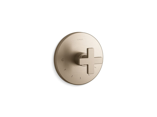 KOHLER K-T73133-3-BV Composed MasterShower temperature control valve trim with cross handle - Vibrant Brushed Bronze