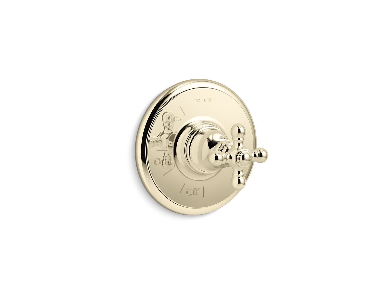 KOHLER K-TS72767-3-AF Artifacts Rite-Temp Valve Trim With Cross Handle - Vibrant French Gold