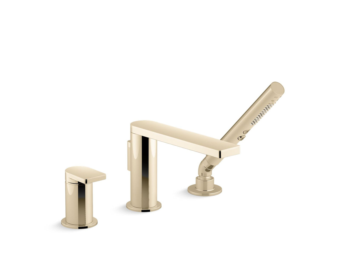 KOHLER K-73078-4-AF Composed Deck-Mount Bath Faucet With Handshower In Vibrant French Gold