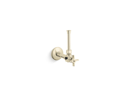 KOHLER K-7653-AF 1/2" angle supply with stop, cross handle and rigid vertical tube - Vibrant French Gold