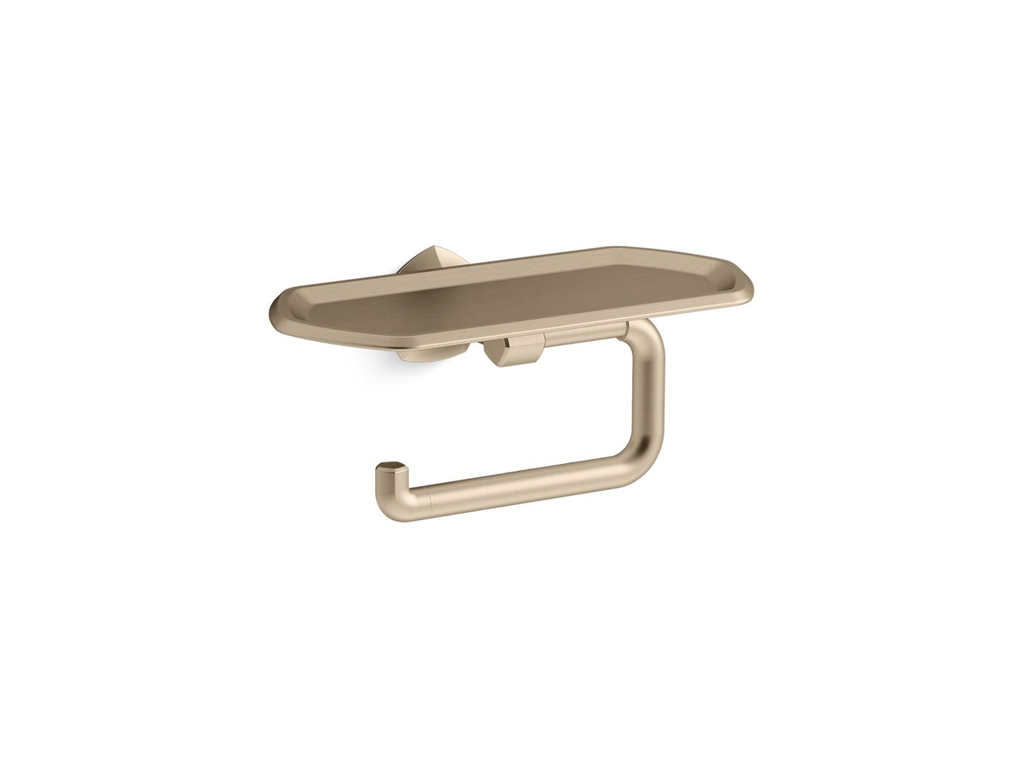 KOHLER K-27128-BV Occasion Toilet Paper Holder With Tray In Vibrant Brushed Bronze