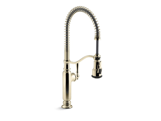 KOHLER K-77515-AF Tournant Semi-Professional Kitchen Sink Faucet With Three-Function Sprayhead In Vibrant French Gold