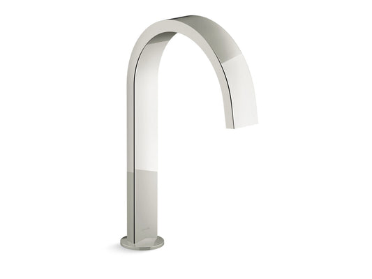 KOHLER K-77986-SN Components Deck-Mount Bath Spout With Ribbon Design In Vibrant Polished Nickel