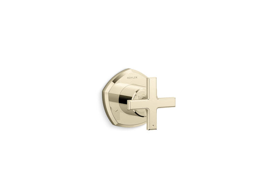 KOHLER K-T27042-3-AF Occasion Mastershower Transfer Valve Trim With Cross Handle In Vibrant French Gold