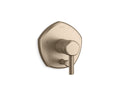 KOHLER K-T27044-4-BV Occasion Rite-Temp Valve Trim With Push-Button Diverter And Lever Handle - Vibrant Brushed Bronze