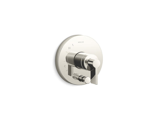 KOHLER K-T78016-4-SN Components Rite-Temp Valve Trim With Lever Handle And Diverter In Vibrant Polished Nickel