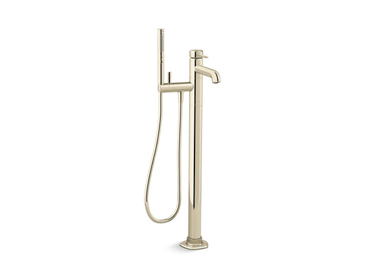 KOHLER K-T27025-4-AF Occasion Floor-Mount Bath Filler Trim With Handshower In Vibrant French Gold