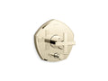 KOHLER K-T27044-3-AF Occasion Rite-Temp Valve Trim With Push-Button Diverter And Cross Handle - Vibrant French Gold