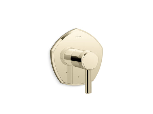 KOHLER K-T27040-4-AF Occasion MasterShower temperature control valve trim with lever handle - Vibrant French Gold