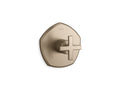 KOHLER K-T27040-3-BV Occasion Mastershower Temperature Control Valve Trim With Cross Handle - Vibrant Brushed Bronze