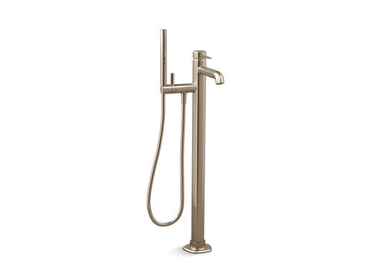 KOHLER K-T27025-4-BV Occasion Floor-Mount Bath Filler Trim With Handshower In Vibrant Brushed Bronze