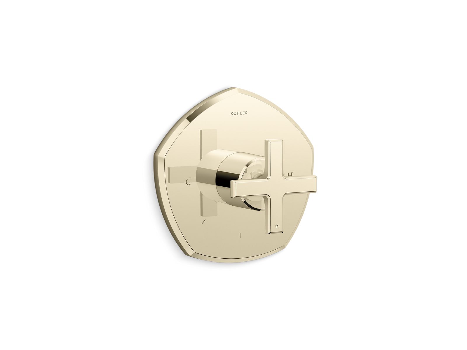 KOHLER K-T27040-3-AF Occasion Mastershower Temperature Control Valve Trim With Cross Handle - Vibrant French Gold