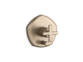 KOHLER K-T27044-3-BV Occasion Rite-Temp Valve Trim With Push-Button Diverter And Cross Handle - Vibrant Brushed Bronze