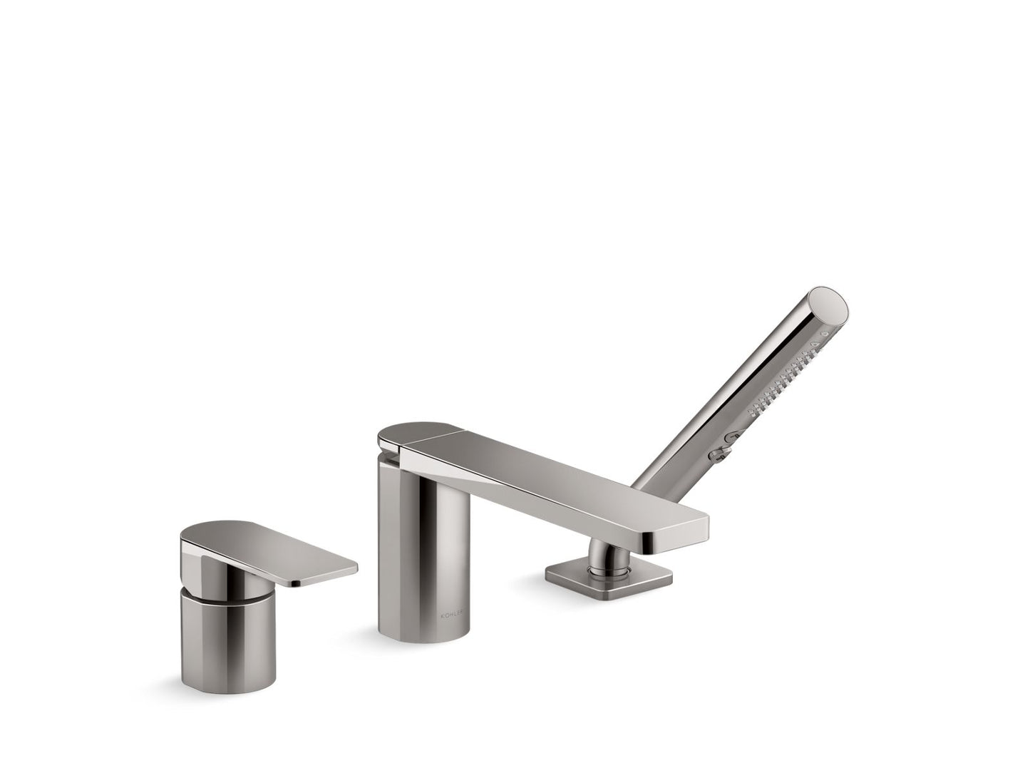 KOHLER K-23488-4-TT Parallel Deck-Mount Bath Faucet With Handshower In Vibrant Titanium