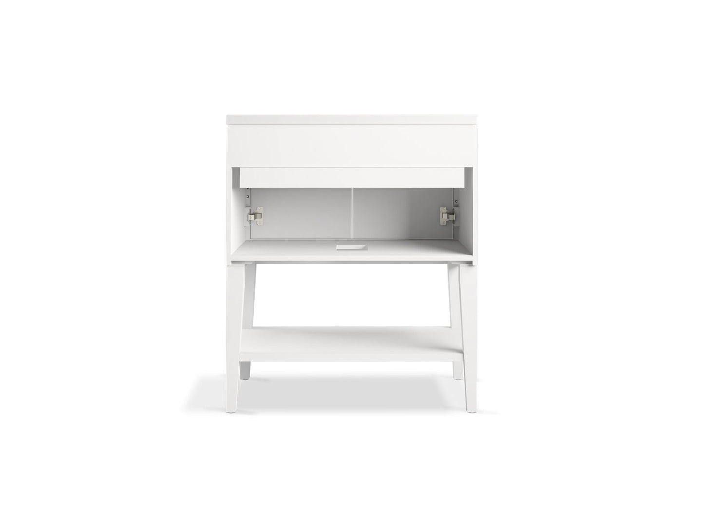 KOHLER K-33578-ASB-0 Winnow 30" bathroom vanity cabinet with sink and quartz top - White
