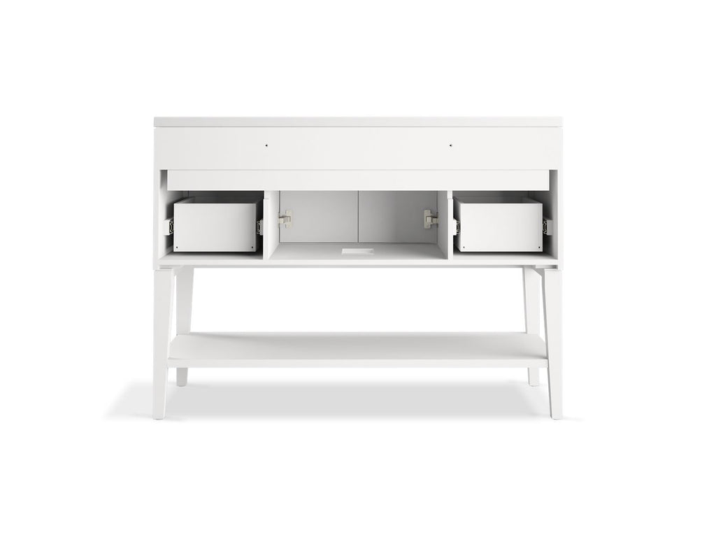 KOHLER K-33580-ASB-1WX Winnow 48" Bathroom Vanity Cabinet With Sink And Quartz Top - Slate Grey