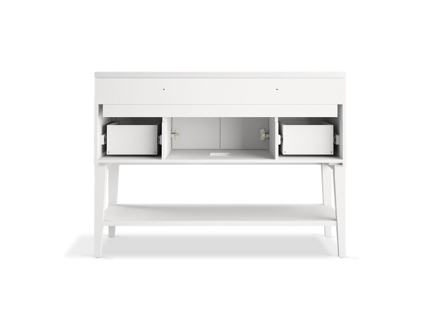 KOHLER K-33580-ASB-1WX Winnow 48" bathroom vanity cabinet with sink and quartz top - Slate Grey